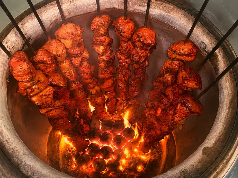 Tandoori chicken flames